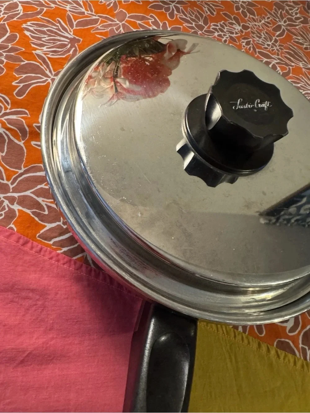 LUSTRE CRAFT 18-8 3 PLY Stainless Steel Cookware Vintage SKILLET Pan LID Pot